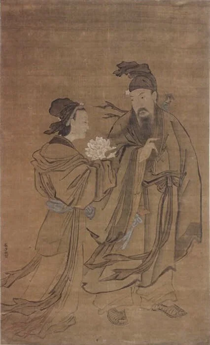 佚名中国画《吕洞宾与莲花精》，大都会艺术博物馆藏
